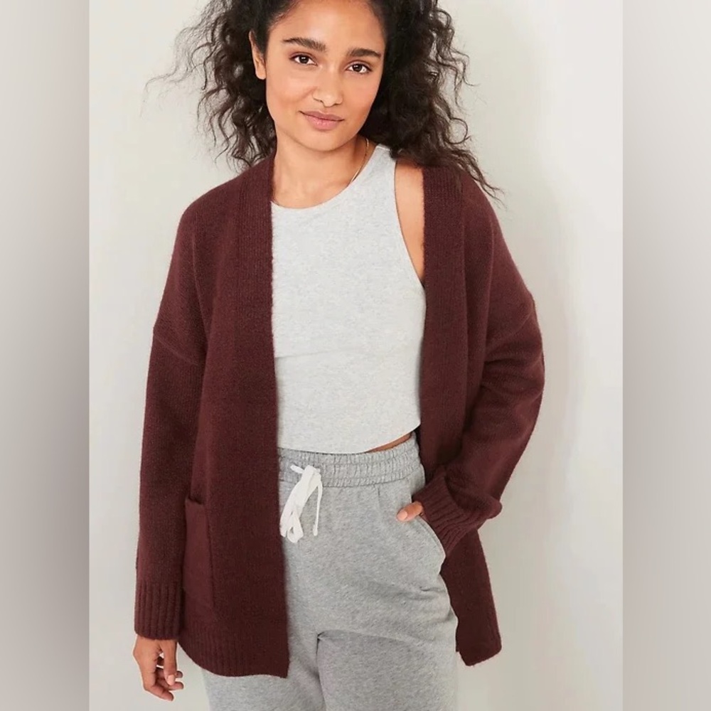 Old Navy Plum Open-Front Cardigan